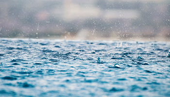Raindrops on lake